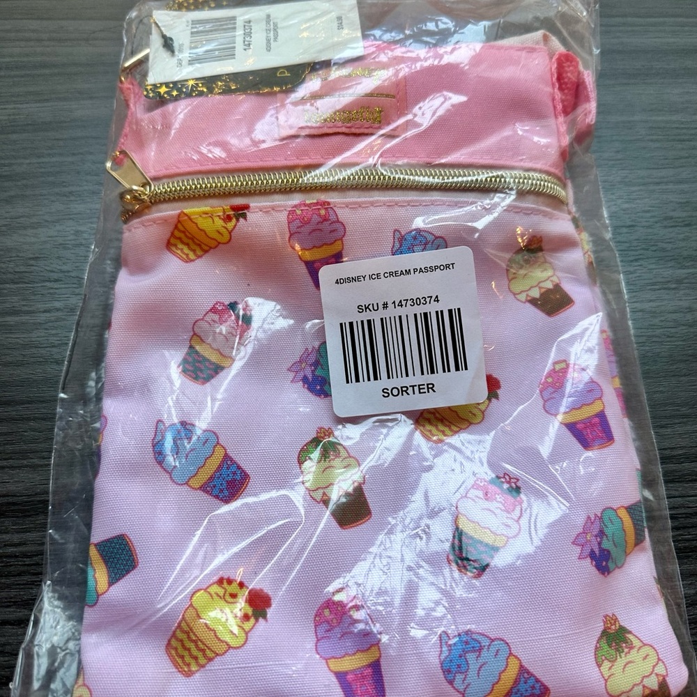 Disney Loungefly NEW Pink Ice Cream Print Pouch